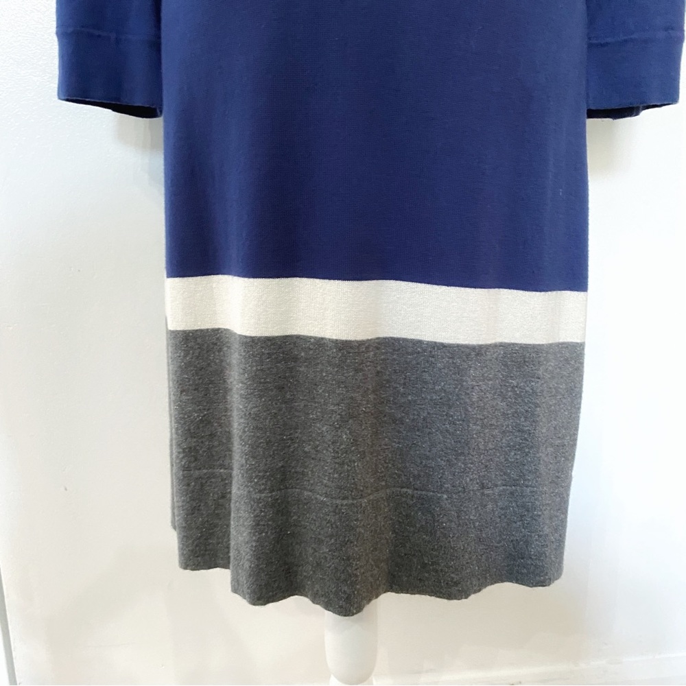 HATLEY CREAM GREY NAVY STRIPED KNITTED LONG SLEEVE DRESS - S - Picture 5 of 14